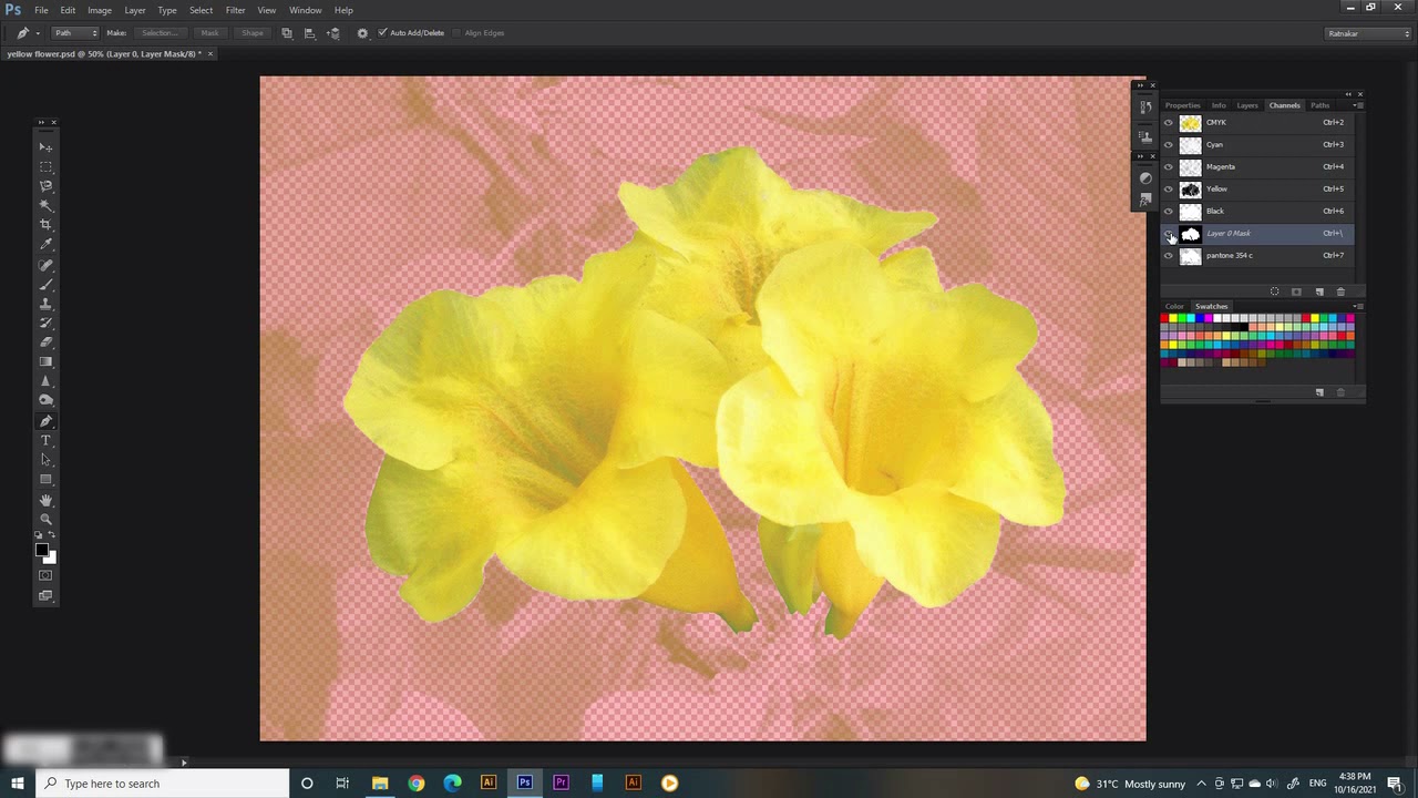 how to cutout image and trap with  pantone spot channel in photoshop. useful for flexography