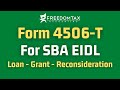 Form 4506-T Instructions for SBA EIDL Loan, Covid-19 EIDL Grant, or SBA EIDL Reconsideration