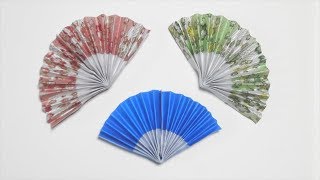 扇子（うちわ）の簡単な作り方 おりがみ / Origami Fan【ビルゲッツの折り紙】