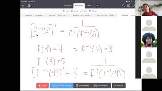 Derivative of Inverse Functions/Quizlet Instructions