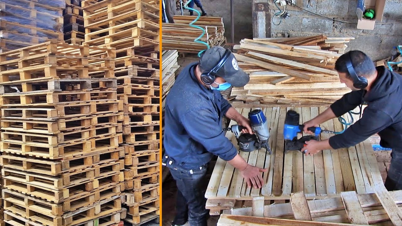 Amazing Process Making Pallets Pallet Making Fast YouTube