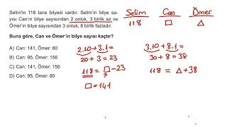 Doğal Sayılarla İşlemler Kazanım Testi 6 / 3. Soru