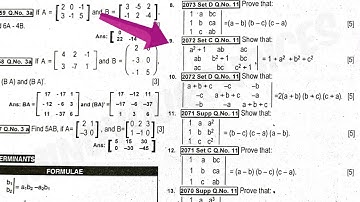 Matrices and Determinants In Nepali | Business Mathematics Class 12 | Model Question 2080 Solution