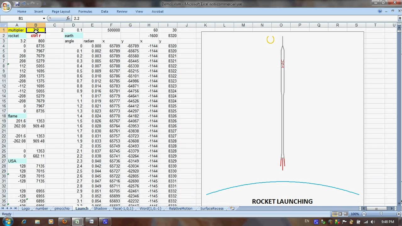 Using Microsoft Excel to animate drawings using geometry - YouTube