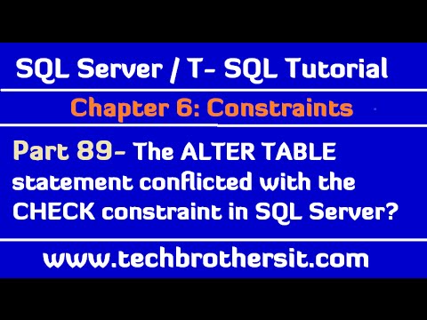 Video: Cum modificați o constrângere de verificare existentă în SQL?