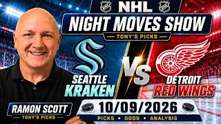 Kraken vs Red Wings NHL Betting Odds & Picks, 10/9/26 | Night Moves Show