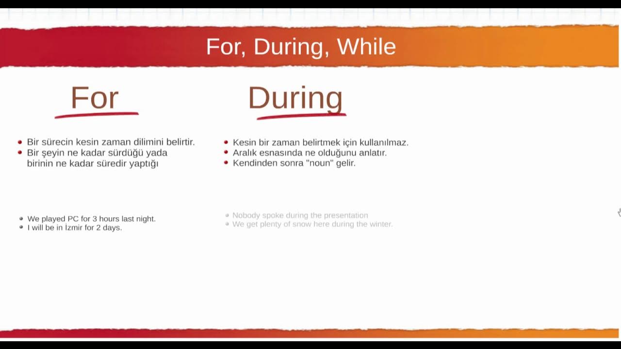 And why for a while. During время в английском языке. A while awhile. While not see. For during разница.