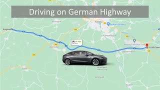 Driving Tesla Model 3 Long Range on German Highway - Top Speed and more