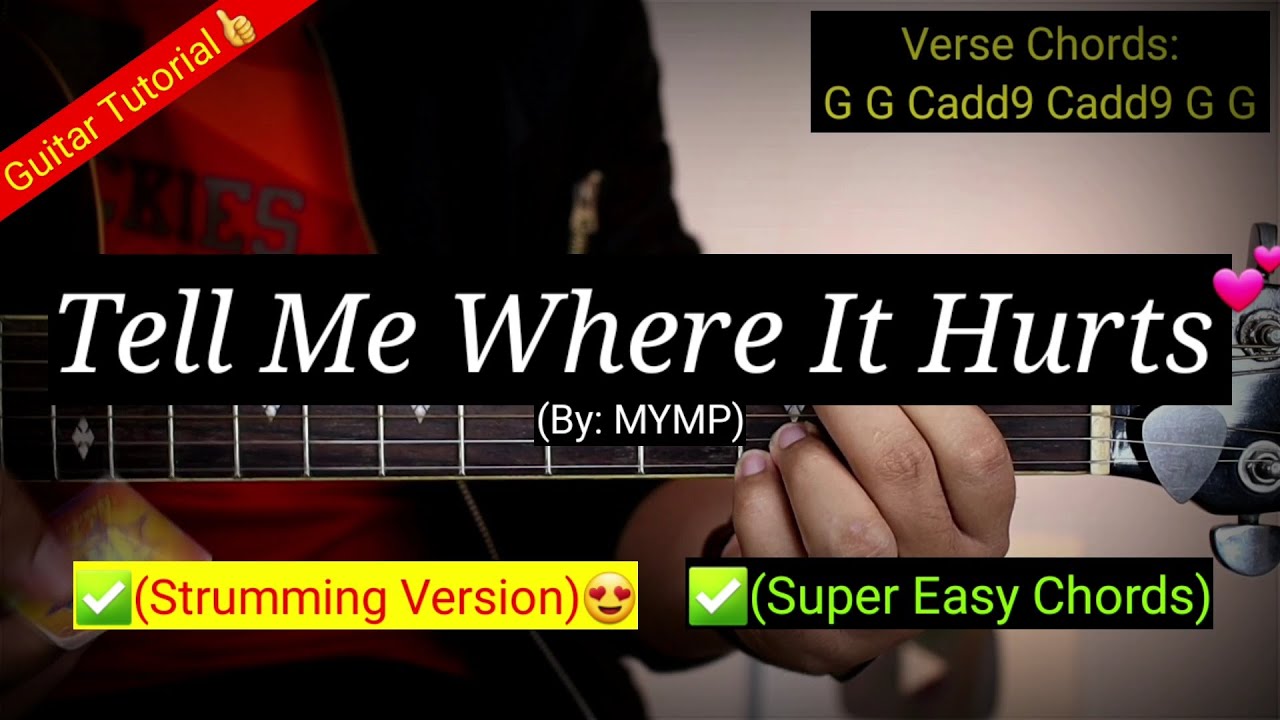 Tell Me Where It Hurts - MYMP (Strumming Version) | (Super Easy Chords) | Guitar Tutorial