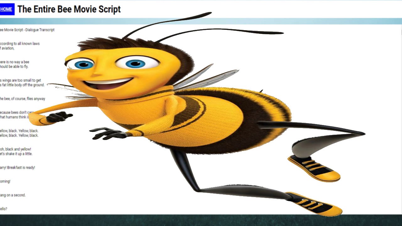 bee movie script | 300 sub special :D 