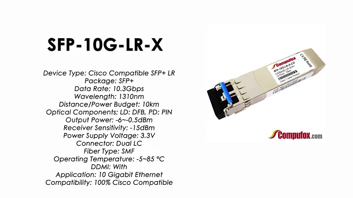 SFP-10G-LR-X  | Cisco Compatible 10GBASE-LR SFP+ SMF 1310nm 10km