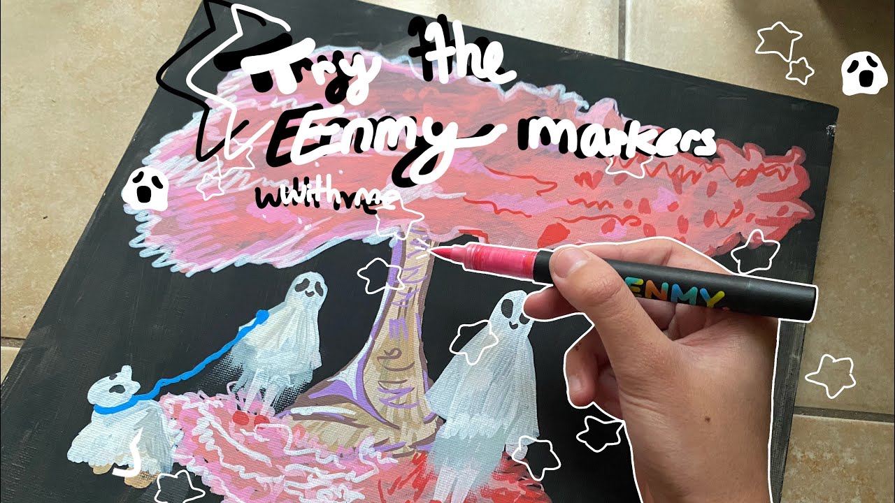 Trying the Enmy markers! | draw with me🌷🎀🌻|Going through 3 steps 🍫👾 ...