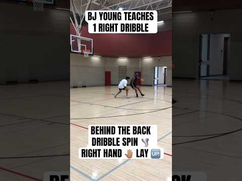 BJ YOUNG TEACHES 1 RIGHT DRIBBLE BEHIND THE BACK DRIBBLE SPIN 🌪 RIGHT HAND 🤚🏽 LAY 🆙