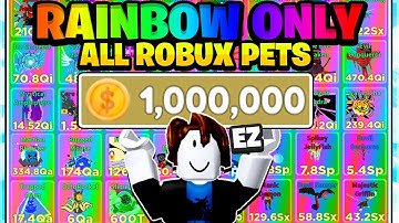 RICH NOOB SPENDS 1,000,000 TOKENS ON ALL RAINBOW ROBUX PETS IN ROBLOX CLICKER SIMULATOR