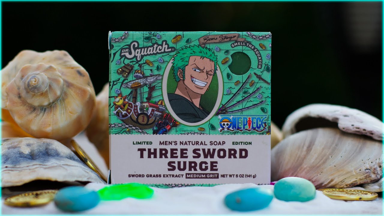 MILK sea creatures ワンピース グリーン THREE SWORD SURGE | Dr. Squatch | One Piece Soap Review - YouTube
