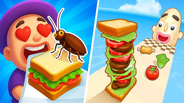 Sandwich Run Vs Stacky Ice Cream Runner - All Level Gameplay Android,iOS - NEW UPDATE J5