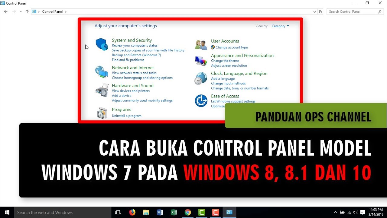CARA BUKA CONTROL PANEL MODEL WINDOWS 7 PADA WINDOWS 10 - YouTube