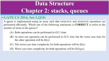 GATE CS 2016,Set-1,Q10:A queue is implemented using an array such that ENQUEUE and DEQUEUE operation