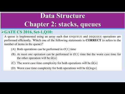GATE CS 2016,Set-1,Q10:A queue is implemented using an array such that ENQUEUE and DEQUEUE operation