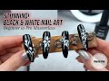 Stunning! Luxury Black & White Floral Nail Art Tutorial