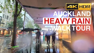 Auckland Heavy Rain Walk tour New Zealand 4K