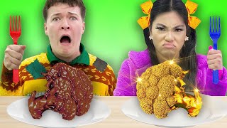 GOLD VS CHOCOLATE FOOD CHALLENGE IN 24 HOURS | EATING ONLY RICH VS BROKE FOOD BY SWEEDEE