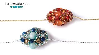 Long Oval Beaded Bead - DIY Jewelry Making Tutorial by PotomacBeads