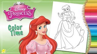 Coloring Disney Princess Ariel - The Little Mermaid | Kids Coloring Pages | Kiddie Playtime