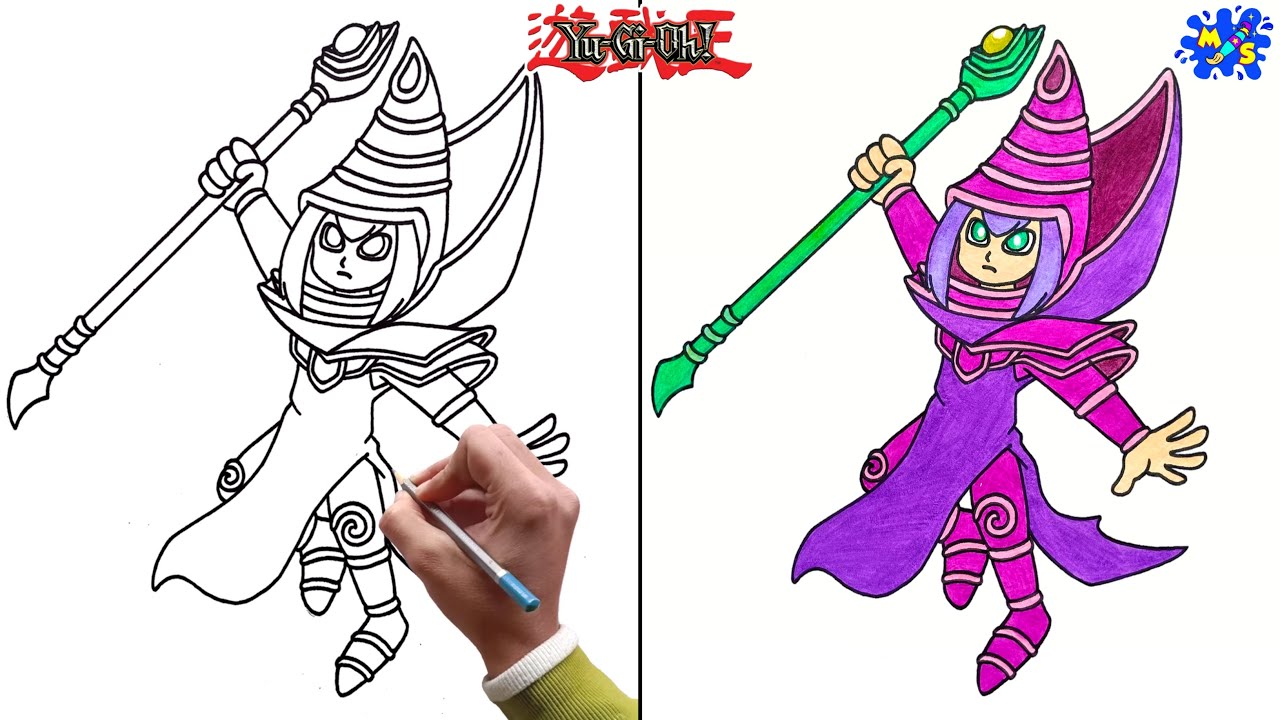 Dark Magician Drawing How to Draw Dark Magician from Yugioh YouTube