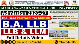 Manuu B.A LLB, LLB & LLM Admission Process | Seats, Syllabus, Fees | @UniversityWorld
