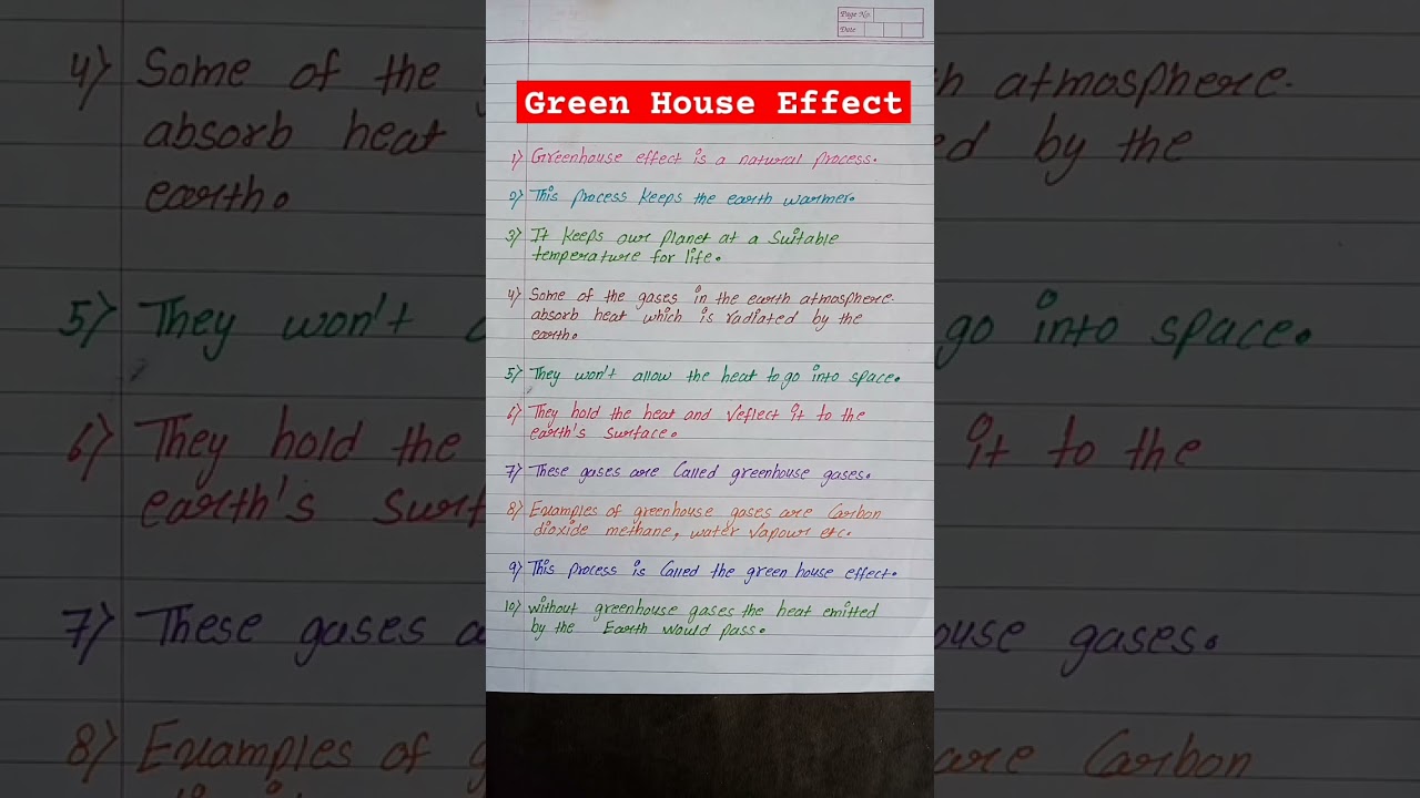 Few lines on greenhouse effect in english l 10 lines on greenhouse effect l 