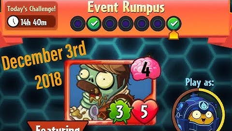 PvZ Heroes - Event Rumpus - December 3rd 2018 - Daily Challenge Solution (Day 7)