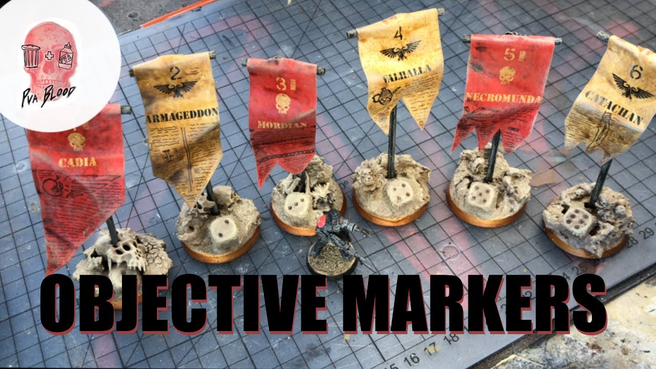 OBJECTIVE MARKERS for Warhammer40k 9th edition...Kit-bashing some garbage!