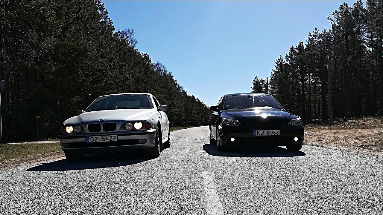 bmw e39 528i vs e60 525d drag race - YouTube