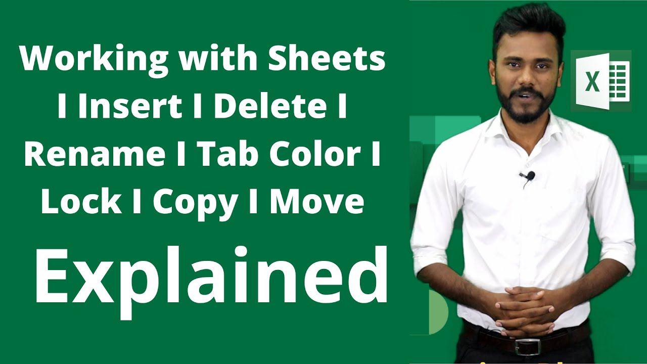 MS Excel - Working with Sheets I Insert I Delete I Rename I Tab Color I ...