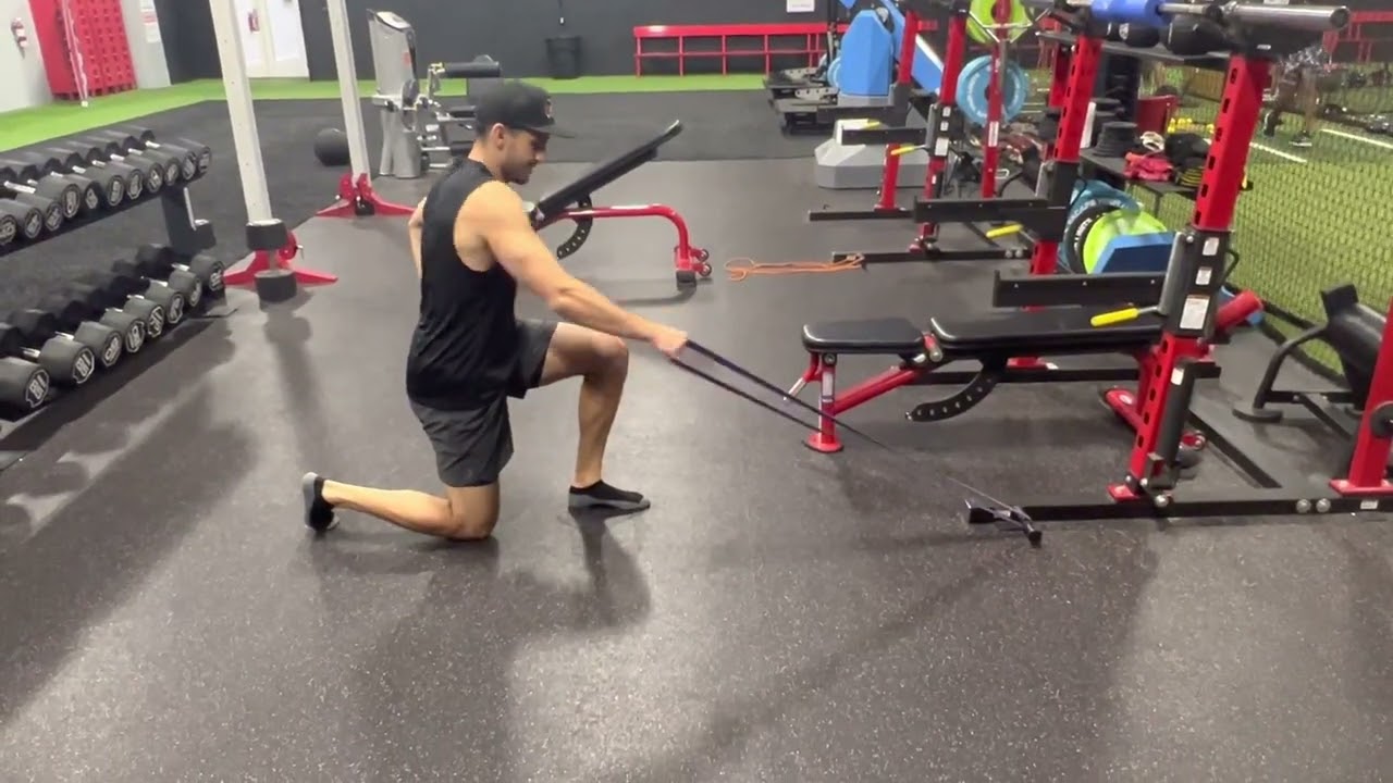 Half Kneel Band Single Arm Low Row - YouTube