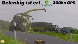 Gelenkig ist er! 300ha GPS häckseln LU J&J John Deere 9800i & 6 Fendt Abfuhr Gespanne Grünlandernte