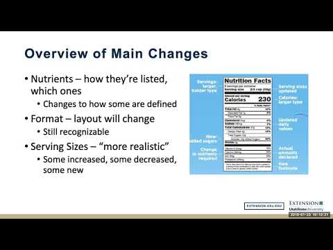 January 23 Training: New FDA Nutrition Facts Label