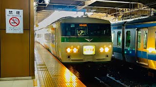 『185系臨時列車』臨時快速あしかが大藤まつり2号上野行き　大宮到着・発車シーン