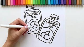 Fruit Pouch Coloring | ASMR & Relaxing🍓🍒