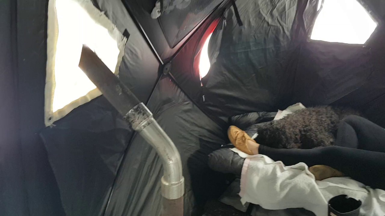 9416 Eskimo fatfish, stove jack update, military wood stove, winter