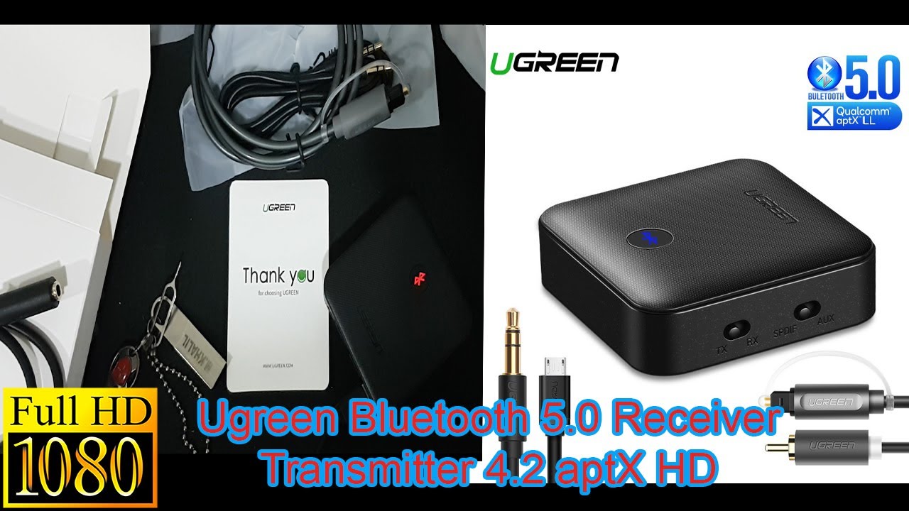 UGREEN Bluetooth 5.0 AptX HD Audio Receiver Transmitter 3.5mm & SPDIF