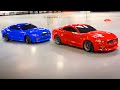 Muscle car mashup  ford mustang gt in red and blue