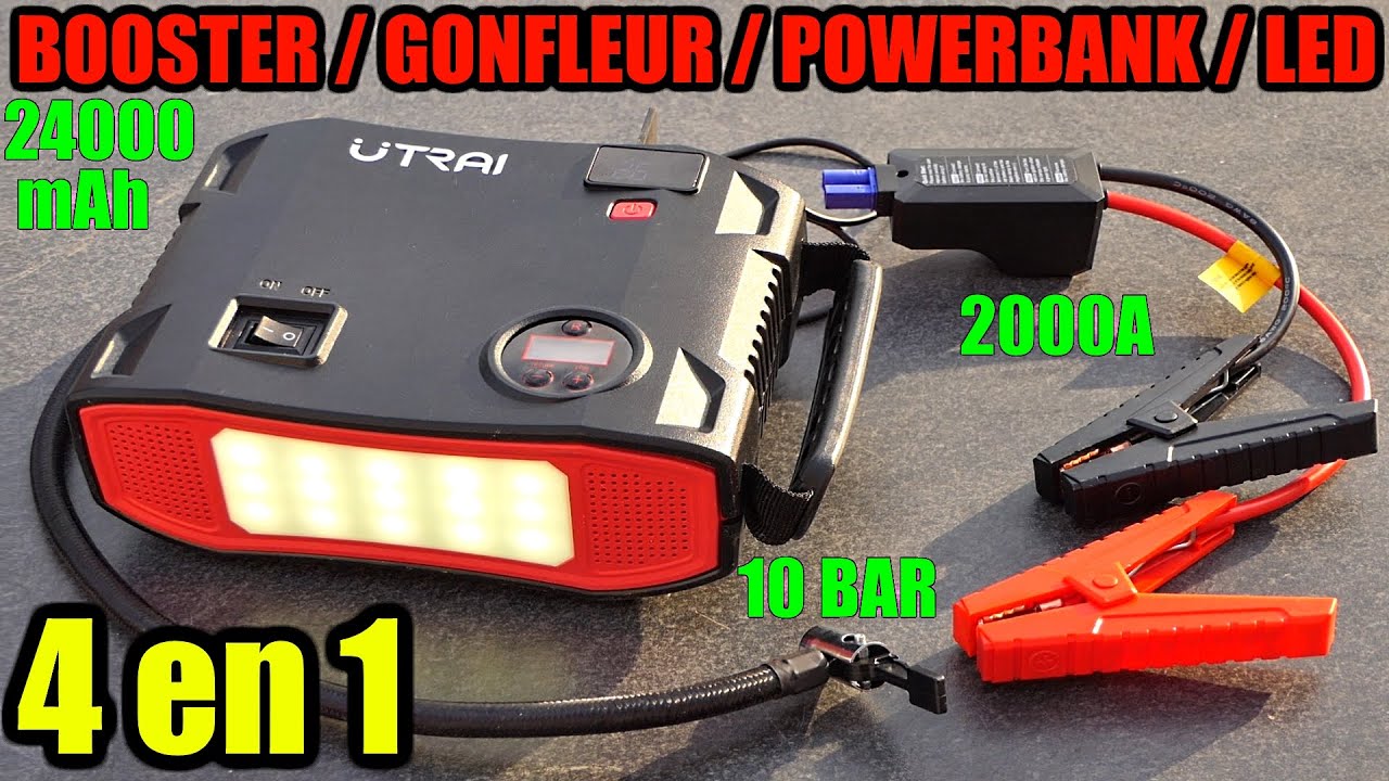 Démarreur de batterie de voiture portable - UTRAI, Démarreur automatique  d'urgence, Booster 12V, 2000A