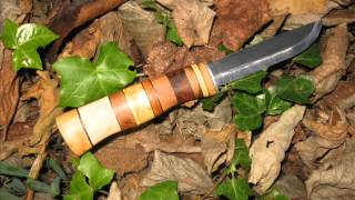 A Knife Handle with Wood from All the Plants in Our Garden