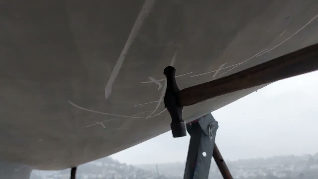Extremely serious keel root failure with significant  hull delamination