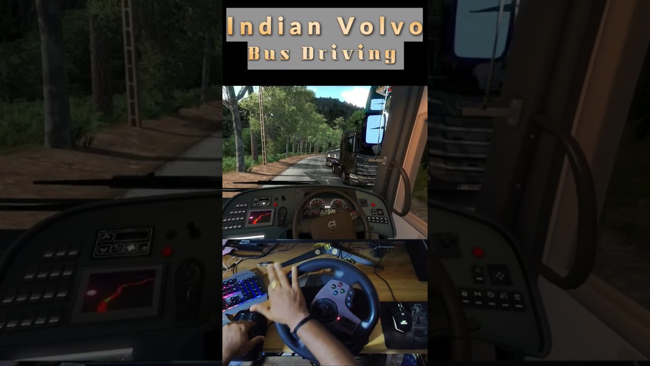 Drive Volvo Bus on Narrow Road - Pxn Challenging Steering wheel Gameplay 