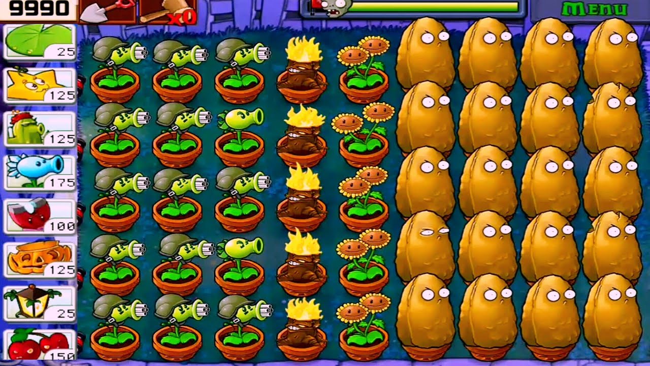 Plants vs Zombies | SURVIVAL NIGHT I 5 Flags Successfully Defended Full ...