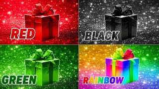 Choose One Gift Box 🎁 Red vs Black vs Green vs Rainbow 🌈 Mystery Surprise Challenge