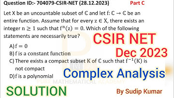 CSIR NET December 2023 Complex Analysis Solution | CSIR NET Dec 2023 Mathematics Solution | 704079